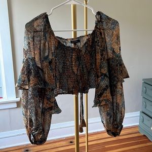 Multicolor snake print crop top